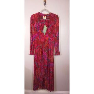 Farm Rio Boho Maxi Tropical Floral Vacation Hawaiin Women's Dress Size S NWT